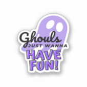 Sticker Ghouls veut juste s'amuser Sloth Halloween (Recto)