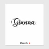 Sticker Gianna Nom - Calligraphie manuscrite (Feuille)