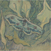 Sticker Giant Peacock Moth (1889) par Vincent van Gogh (Devant)