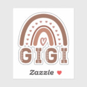 Sticker Gigi Boho Arc-en-ciel de mignons cadeaux grand-mèr (Feuille)