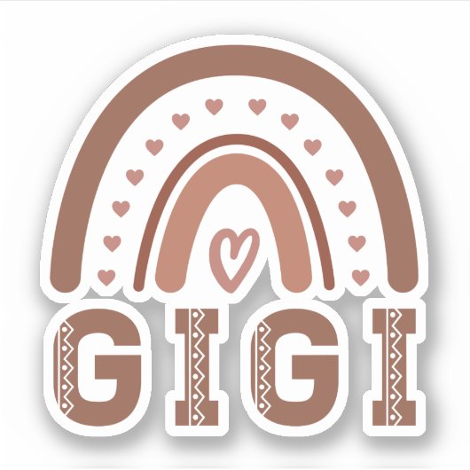 Sticker Gigi Boho Arc-en-ciel de mignons cadeaux grand-mèr (Devant)