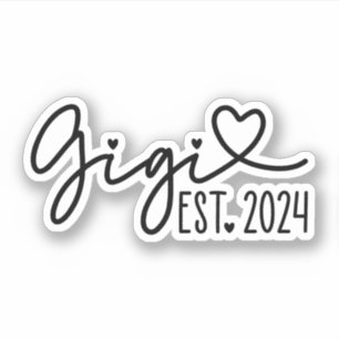 Sticker Gigi Est 2024 Nouvelle grand-mère grand-mère grand
