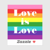 Sticker Gilbert Baker Gay pride Drapeau L'amour est l'amou (Feuille)