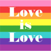 Sticker Gilbert Baker Gay pride Drapeau L'amour est l'amou (Devant)