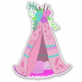 Sticker Gilry Pink Tente Tribal Teepee (Devant)