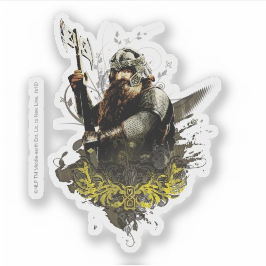 Sticker GIMLI™ With Ax Collage (Devant)