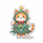 Sticker Ginger Chat Noël Arbre mou Noël 3 (Devant)