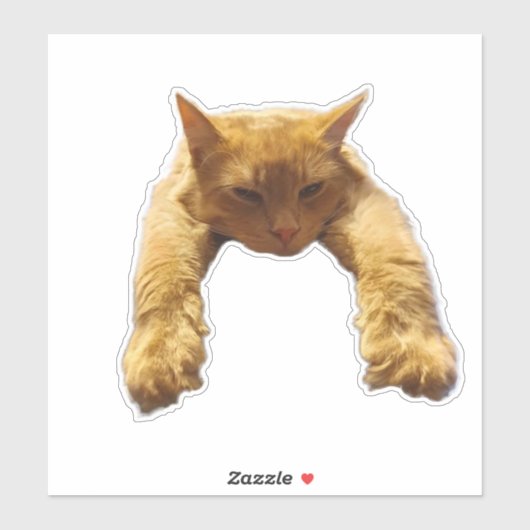 Sticker Ginger Lazy Cat, (Feuille)