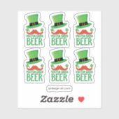 Sticker Ginger Mustache vous pour la bière verte avec le t (Feuille)