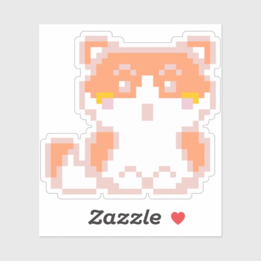 Sticker Ginger Pixel art chat (Feuille)
