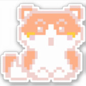 Sticker Ginger Pixel art chat (Devant)