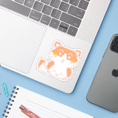 Sticker Ginger Pixel art chat (Ordinateur portable avec iPhone)