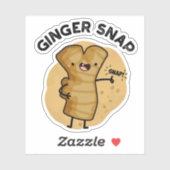 Sticker Ginger Snap Funny Food Herb Spice Pun (Feuille)