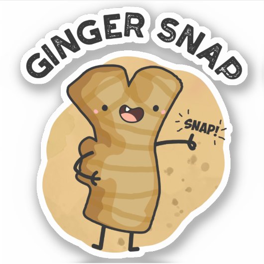 Sticker Ginger Snap Funny Food Herb Spice Pun (Devant)