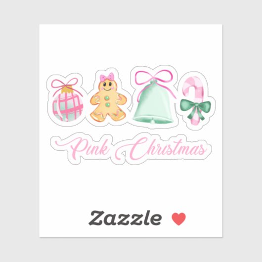 Sticker Gingerbread, Candy Cane & Pastel Ornaments (Feuille)