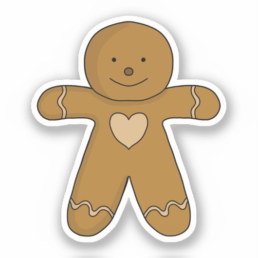 Sticker GingerBread Man Christmas Cookie (Recto)