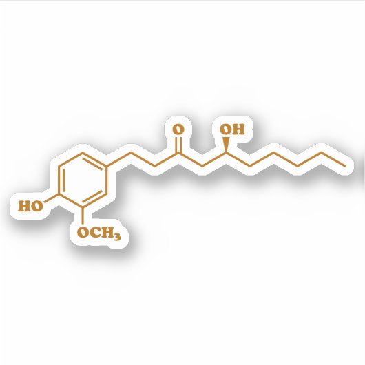 Sticker Gingerol Molecule formule chimique (Devant)