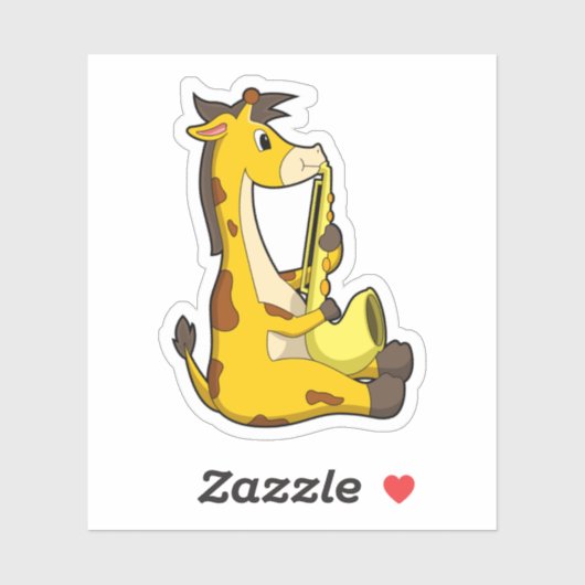Sticker Girafe at Music with Saxophone.PNG (Feuille)