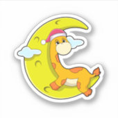 Sticker Girafe au coucher de la lune (Devant)