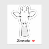Sticker Girafe avec anneaux cou (Feuille)