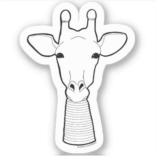 Sticker Girafe avec anneaux cou (Devant)