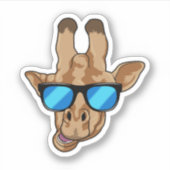 Sticker Girafe avec lunettes de soleil (Devant)