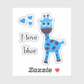 Sticker girafe bleue (Feuille)