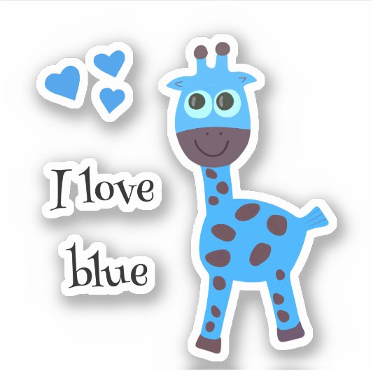 Sticker girafe bleue (Devant)