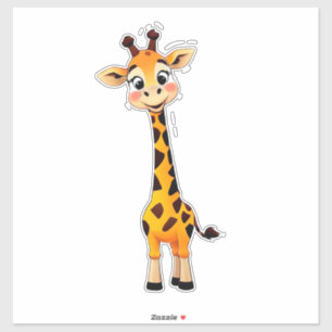 Sticker Girafe de dessin animé mignon