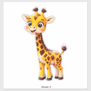 Sticker Girafe de dessin animé mignon