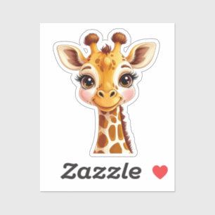 Sticker Girafe de dessin animé mignon souriant