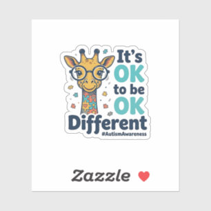 Sticker Girafe de sensibilisation à l'autisme C'est OK d'ê
