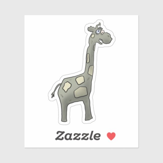 Sticker girafe de Zombie (Feuille)