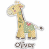 Sticker Girafe Patchwork Mignon (Devant)