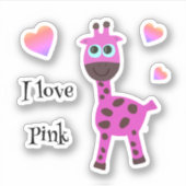 Sticker girafe rose (Devant)