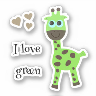 Sticker girafe verte