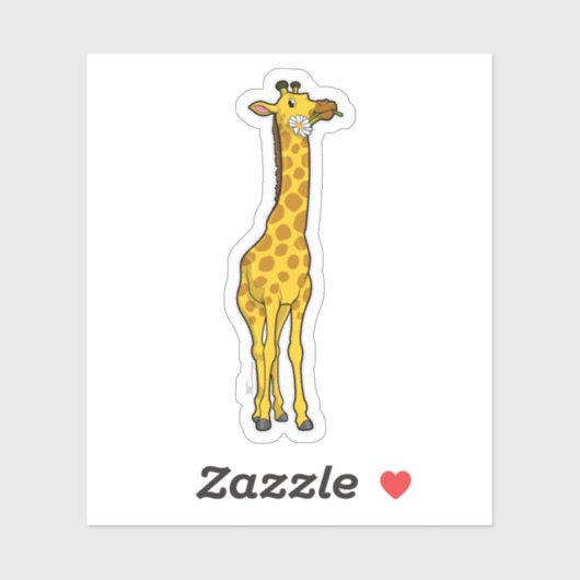 Sticker Girafe with Daisy (Feuille)