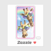 Sticker Girafes Avec Lunettes De Soleil (Feuille)