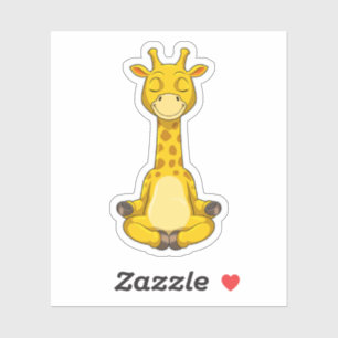 Sticker Giraffe à la méditation de Yoga