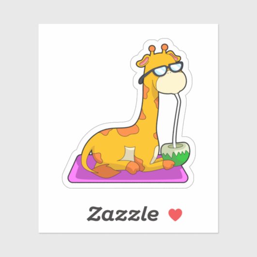 Sticker Giraffe à la noix de coco (Feuille)