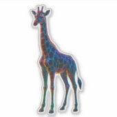 Sticker Giraffe Art en verre arc-en-ciel (Devant)