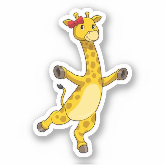 Sticker Giraffe au ruban (Devant)