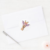 Sticker Giraffe avec lunettes roses (Enveloppe)