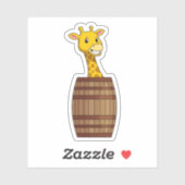 Sticker Giraffe avec tonneau (Feuille)