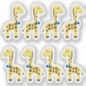 Sticker Giraffe Baby Boy Blue Bow Planner / Scrapbook (Devant)
