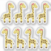 Sticker Giraffe Baby Girl Pink Bow Planner / Scrapbook (Devant)
