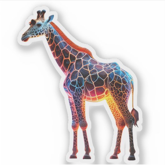 Sticker Giraffe colorée (Devant)