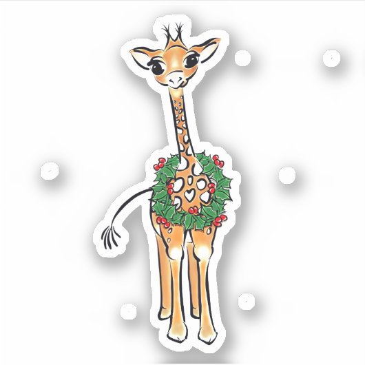 Sticker Giraffe de vacances (Devant)