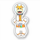 Sticker Giraffe en astronaute en costume (Devant)