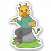 Sticker Giraffe en peintre avec pinceau (Devant)